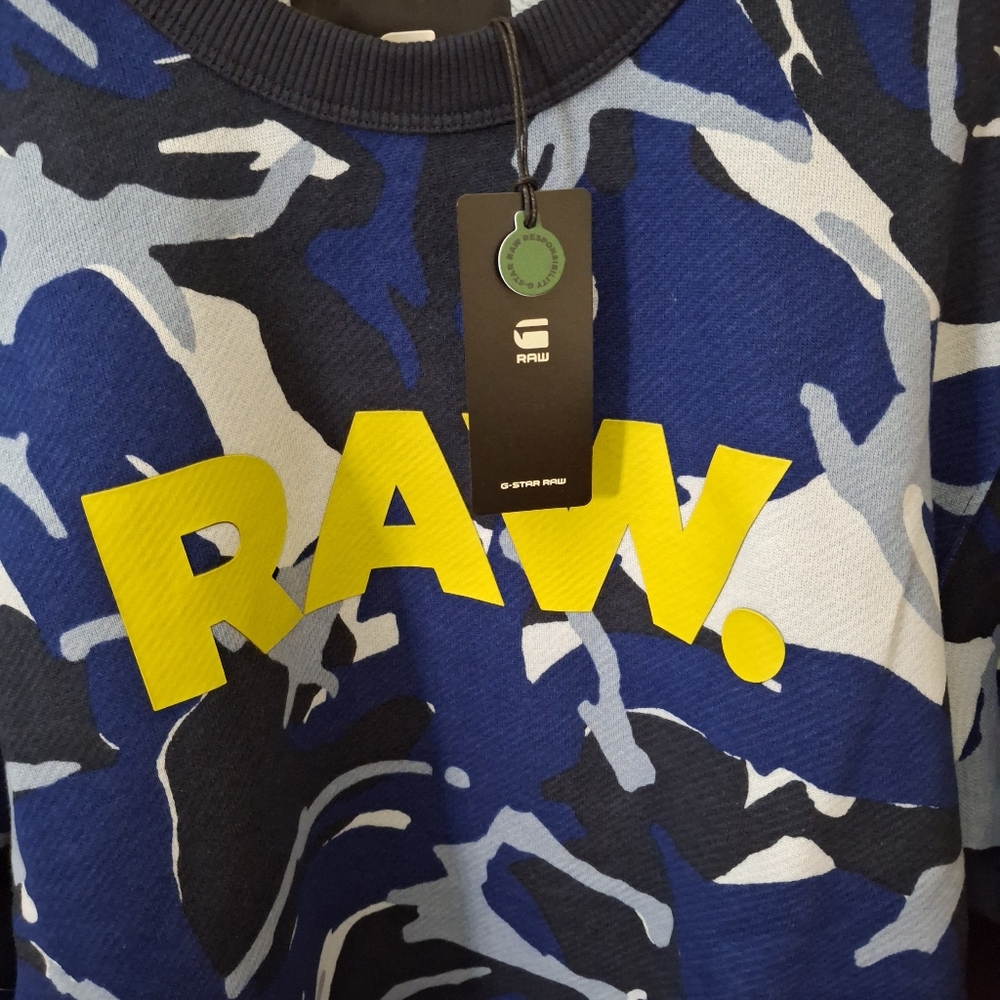 NWT G-Star RAW Camo Sweatshirt With Ribbed Neck, Cuff & Bottom_2 - Picture 5 of 10